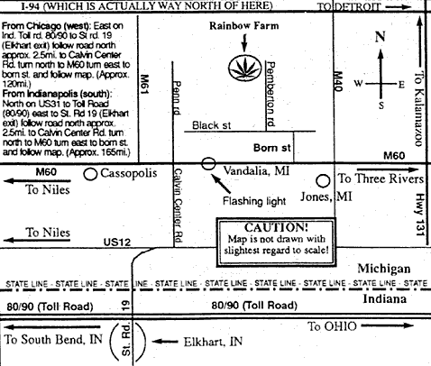 Map to Rainbow Farm